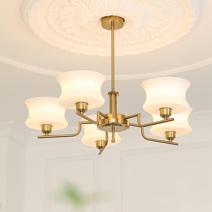 Elegant Crystal Chandelier with Adjustable Height and LED Compatibilit