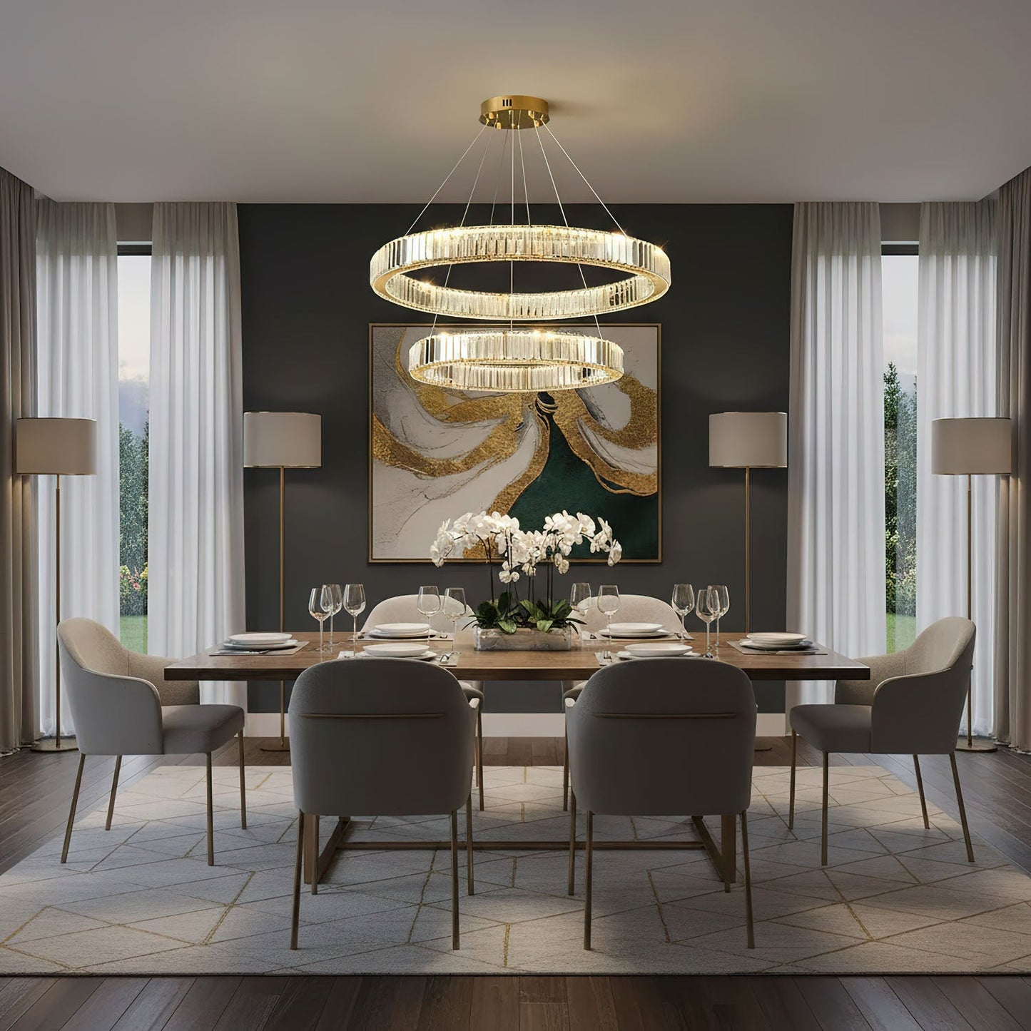Bertolda Modern Chandeliers - Adjustable Height, Energy Efficient Ligh