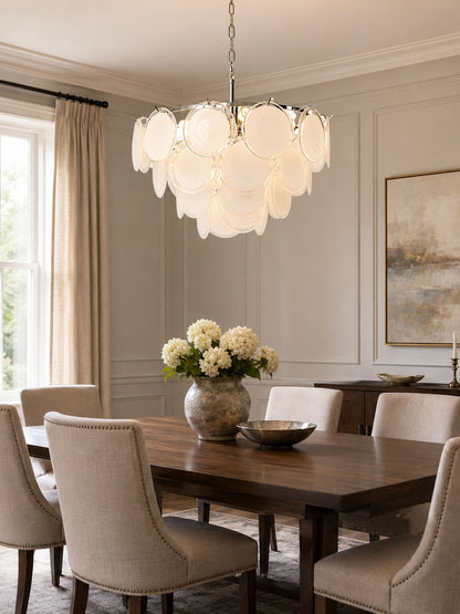 Bettina Glass Chandelier - Elegant Design with Adjustable Height & LED