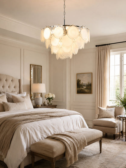 Bettina Glass Chandelier - Elegant Design with Adjustable Height & LED