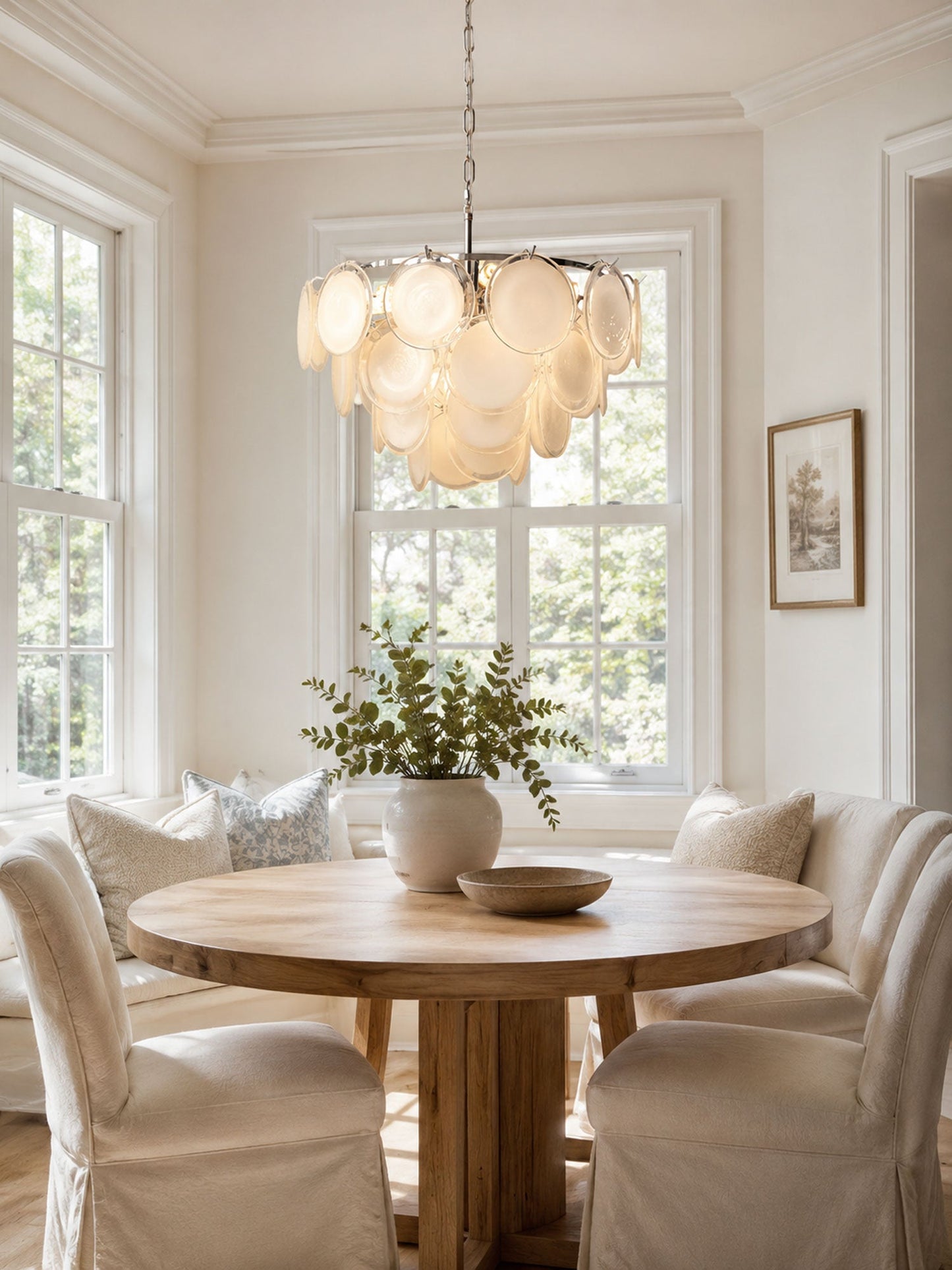 Bettina Glass Chandelier - Elegant Design with Adjustable Height & LED