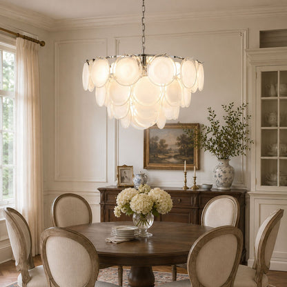 Bettina Glass Chandelier - Elegant Design with Adjustable Height & LED