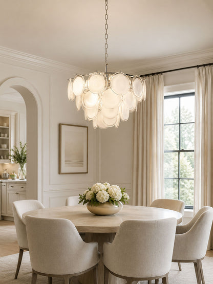 Bettina Glass Chandelier - Elegant Design with Adjustable Height & LED