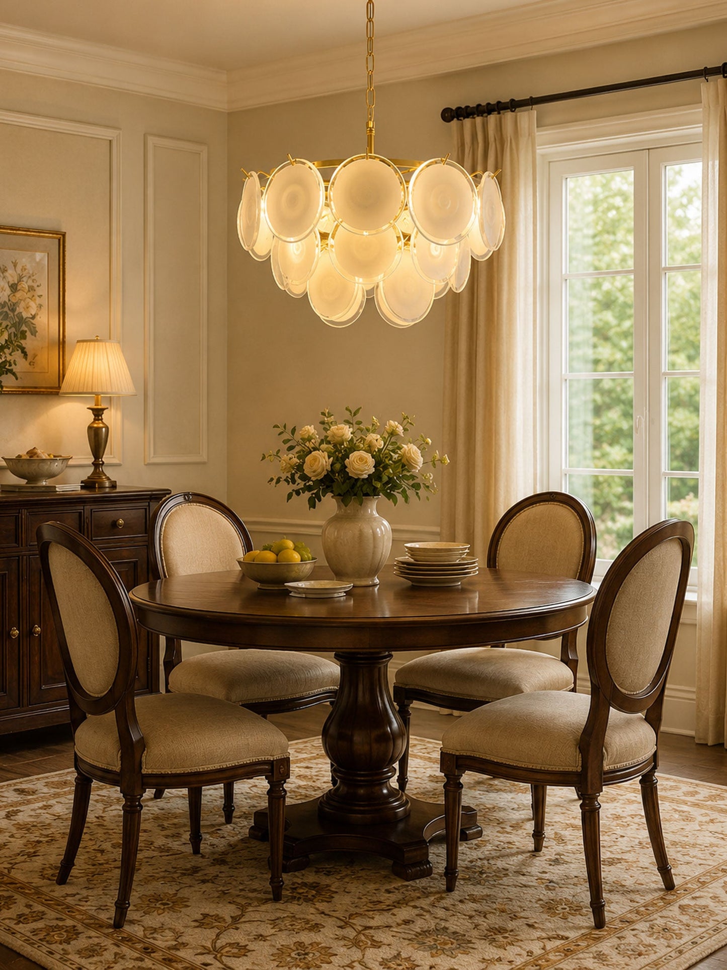 Bettina Glass Chandelier - Elegant Design with Adjustable Height & LED
