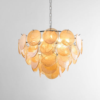 Bettina Glass Chandelier - Elegant Design with Adjustable Height & LED