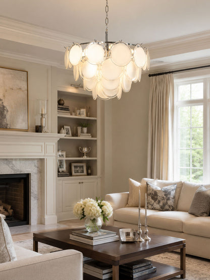 Bettina Glass Chandelier - Elegant Design with Adjustable Height & LED