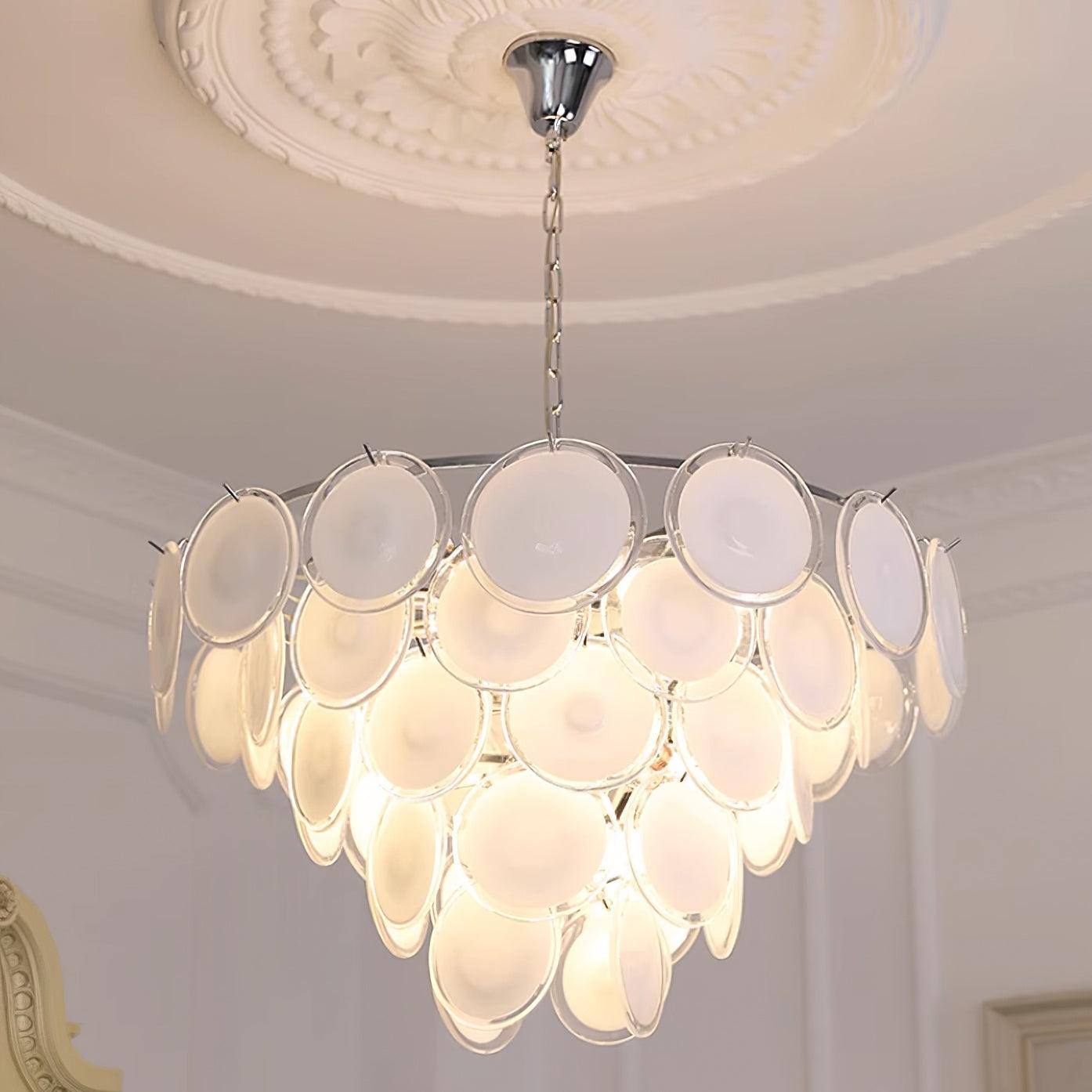 Bettina Glass Chandelier - Elegant Design with Adjustable Height & LED