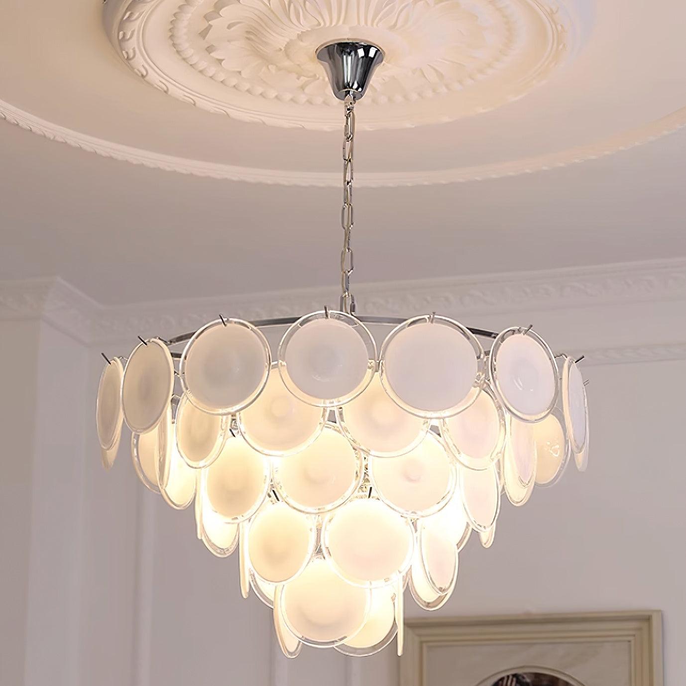 Bettina Glass Chandelier - Elegant Design with Adjustable Height & LED