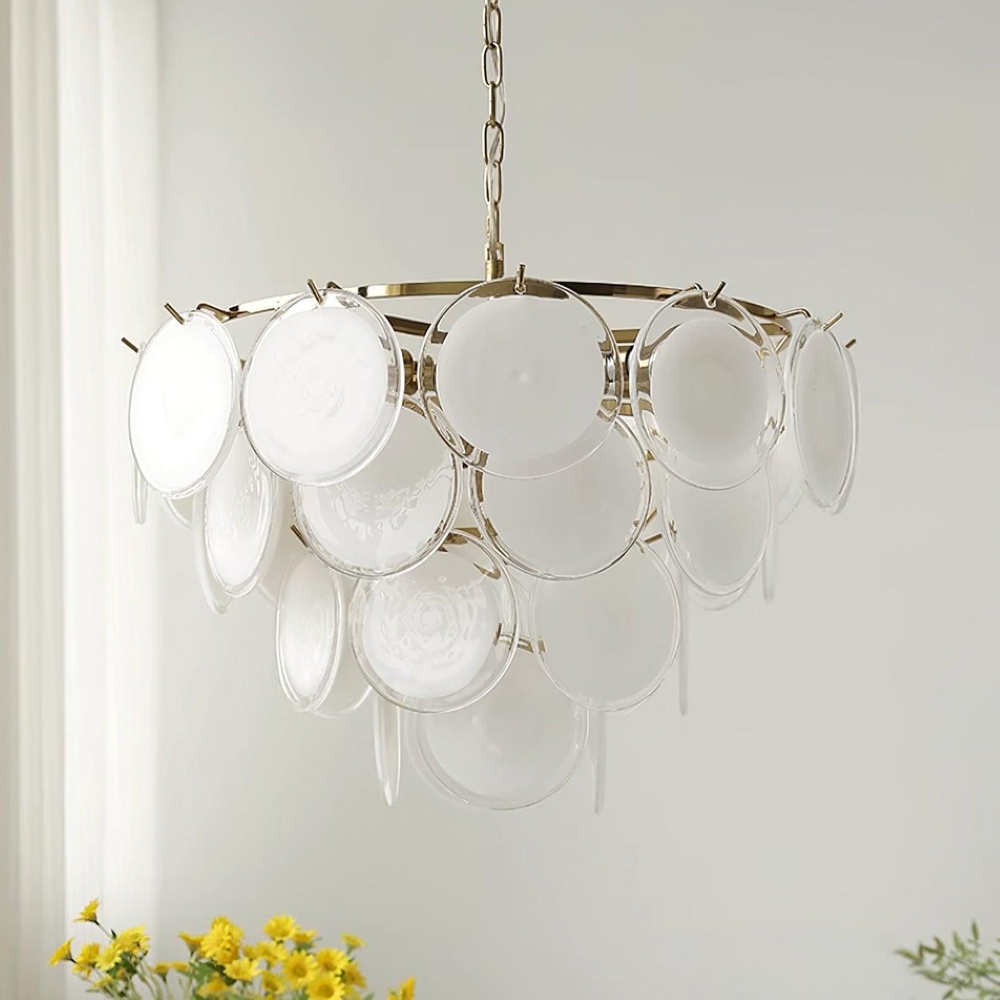 Bettina Glass Chandelier - Elegant Design with Adjustable Height & LED