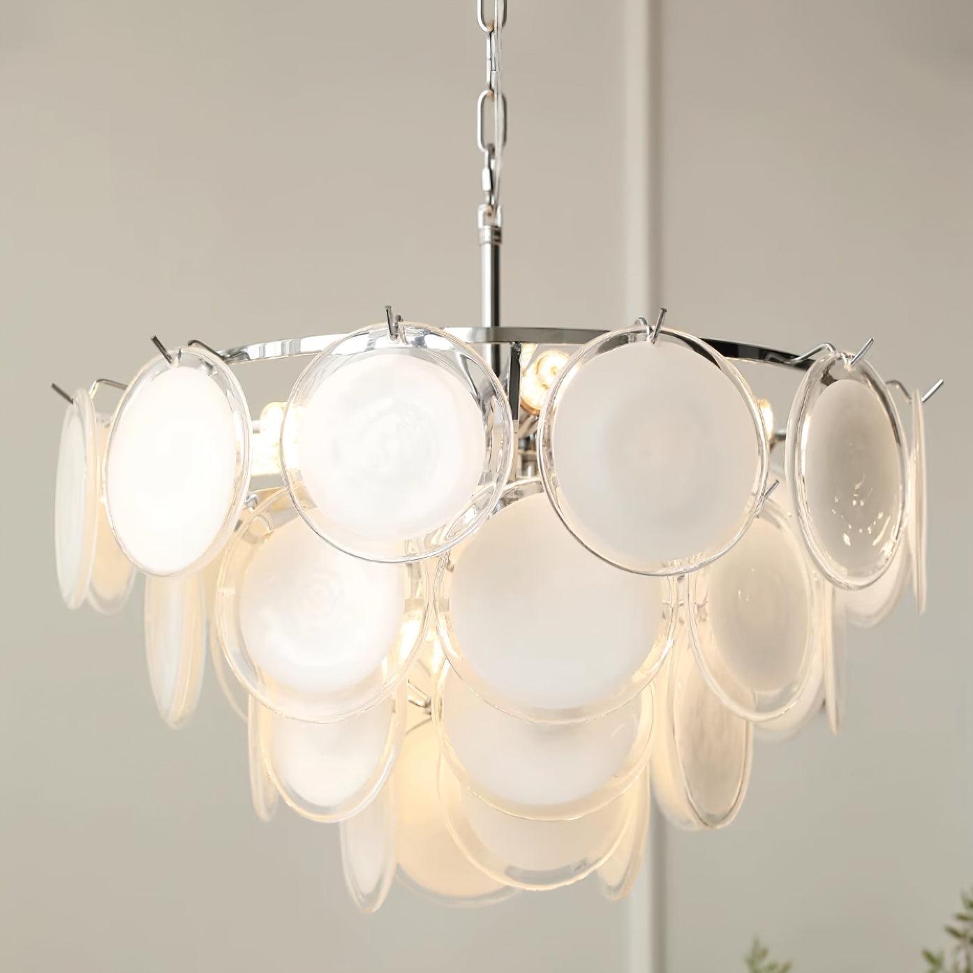 Bettina Glass Chandelier - Elegant Design with Adjustable Height & LED