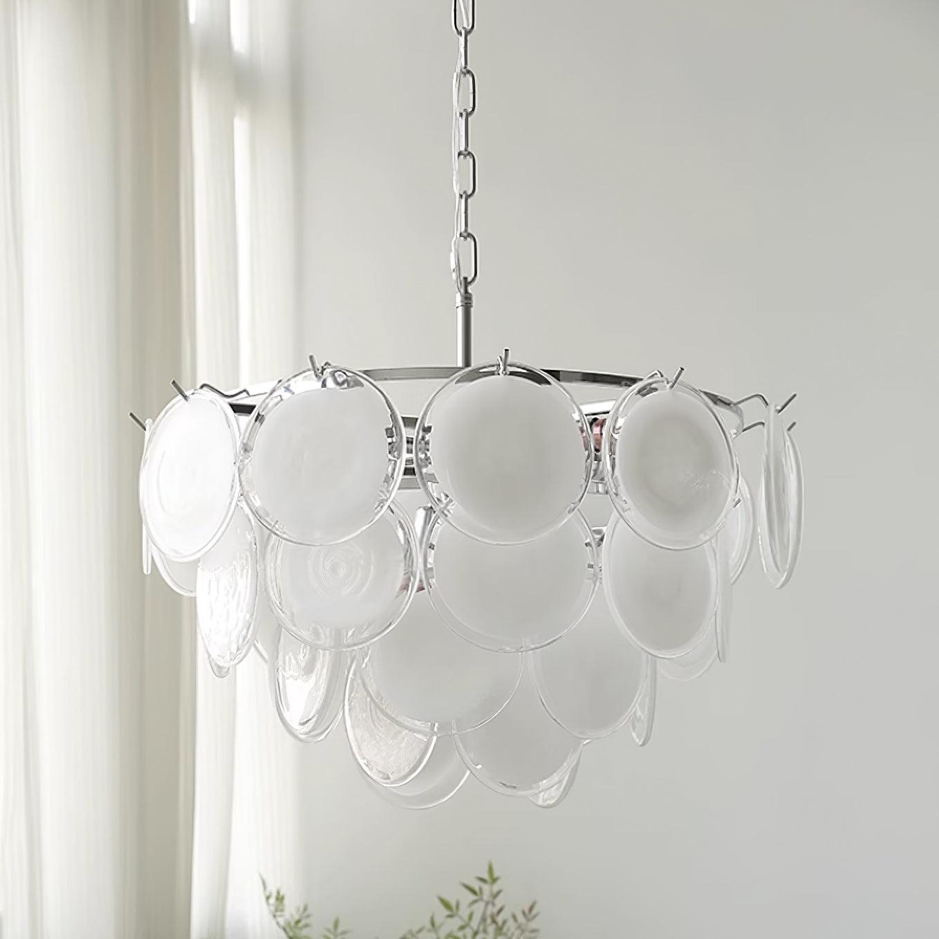 Bettina Glass Chandelier - Elegant Design with Adjustable Height & LED
