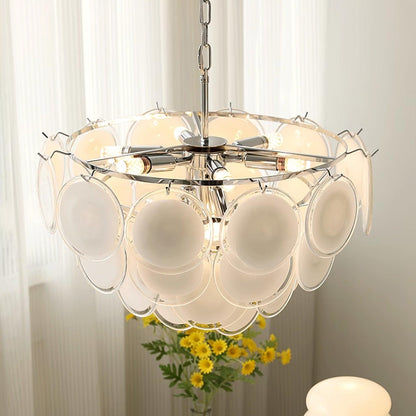 Bettina Glass Chandelier - Elegant Design with Adjustable Height & LED