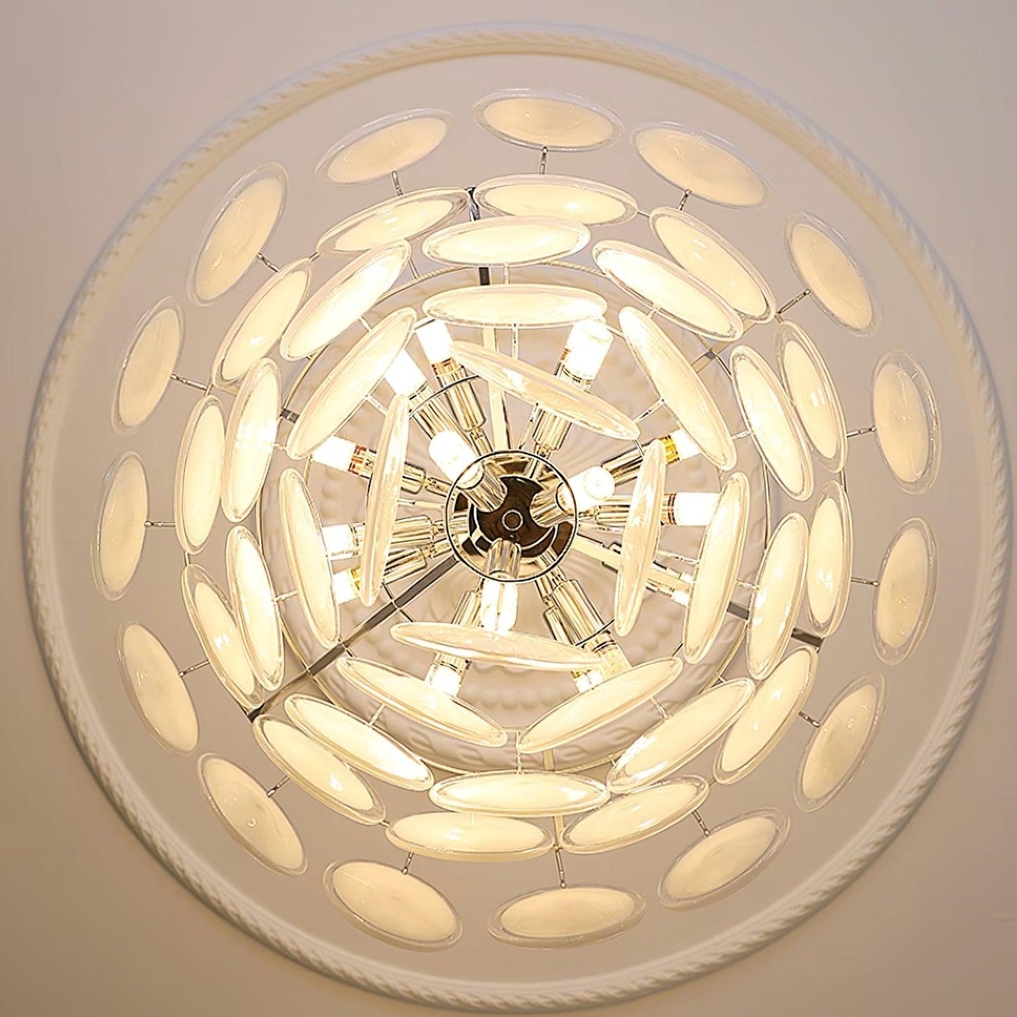 Bettina Glass Chandelier - Elegant Design with Adjustable Height & LED