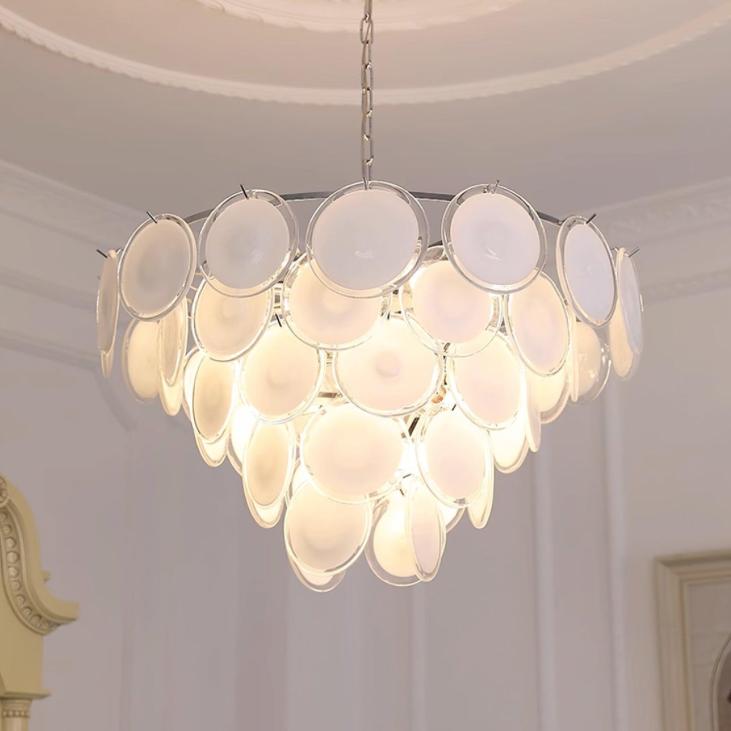 Bettina Glass Chandelier - Elegant Design with Adjustable Height & LED