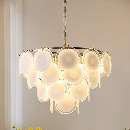 Bettina Glass Chandelier - Elegant Design with Adjustable Height & LED