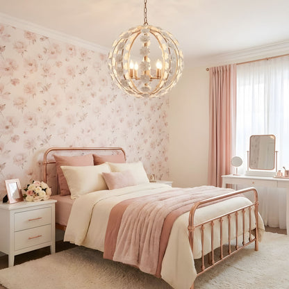 Bianca Floral Orb Chandelier - Elegant Design with Adjustable Height