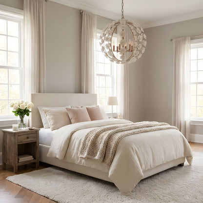 Bianca Floral Orb Chandelier - Elegant Design with Adjustable Height