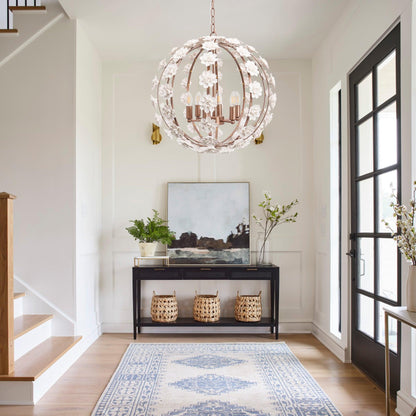 Bianca Floral Orb Chandelier - Elegant Design with Adjustable Height