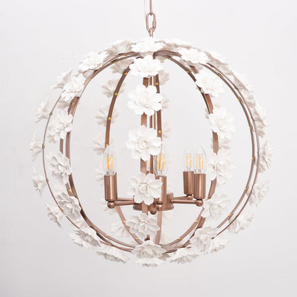 Bianca Floral Orb Chandelier - Elegant Design with Adjustable Height