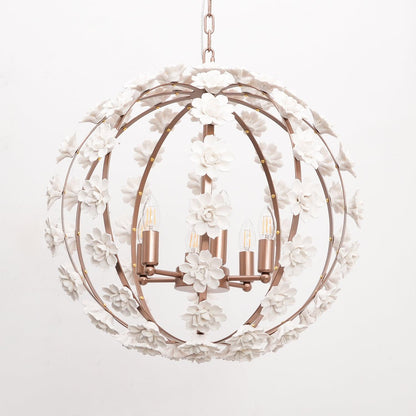Bianca Floral Orb Chandelier - Elegant Design with Adjustable Height