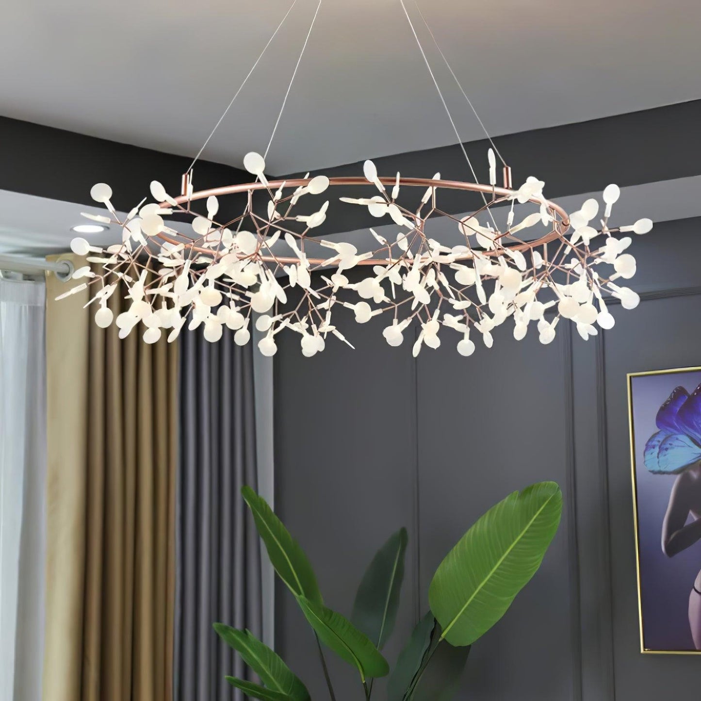 Big O Firefly LED Chandelier - Dimmable, Modern Design, Energy Efficie