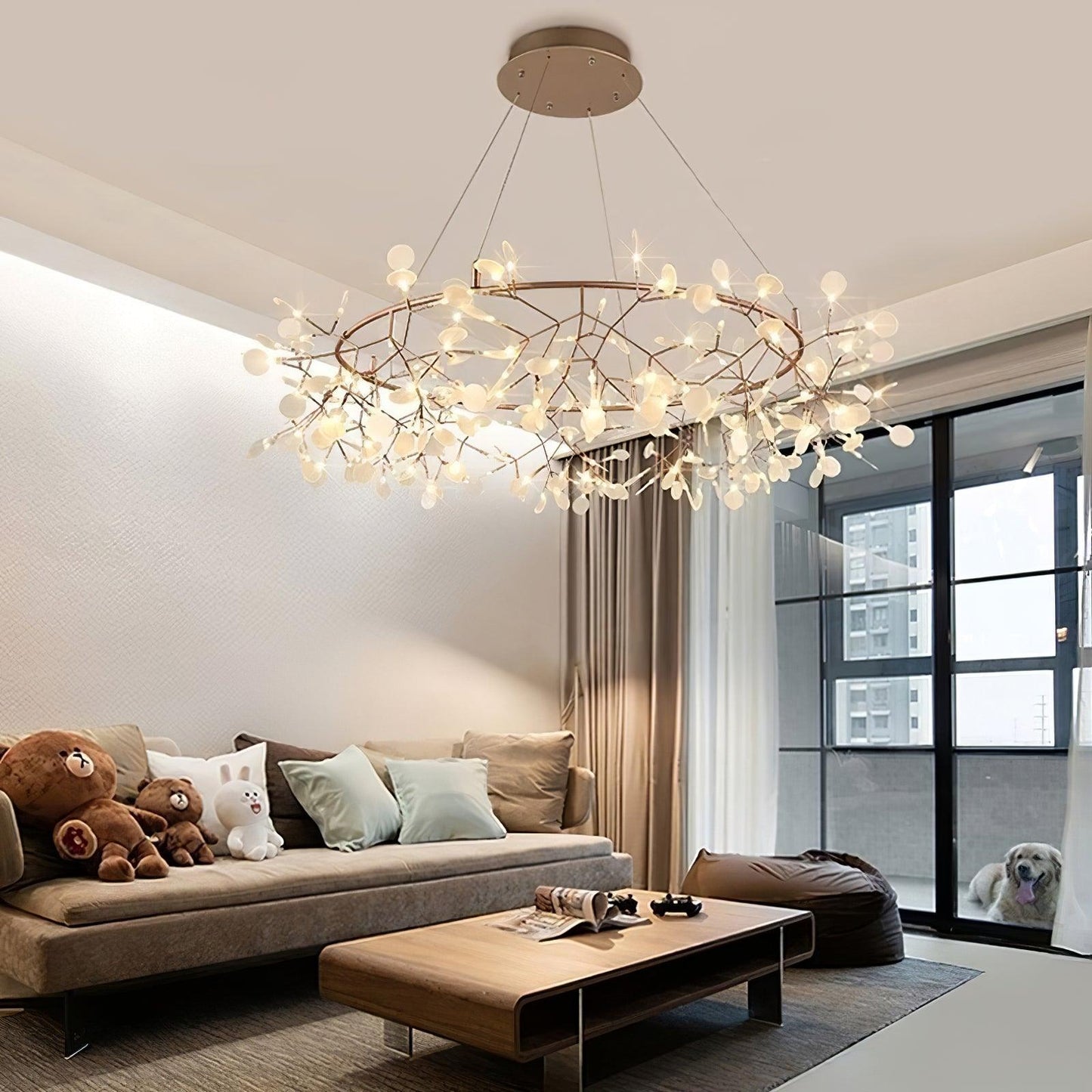 Big O Firefly LED Chandelier - Dimmable, Modern Design, Energy Efficie