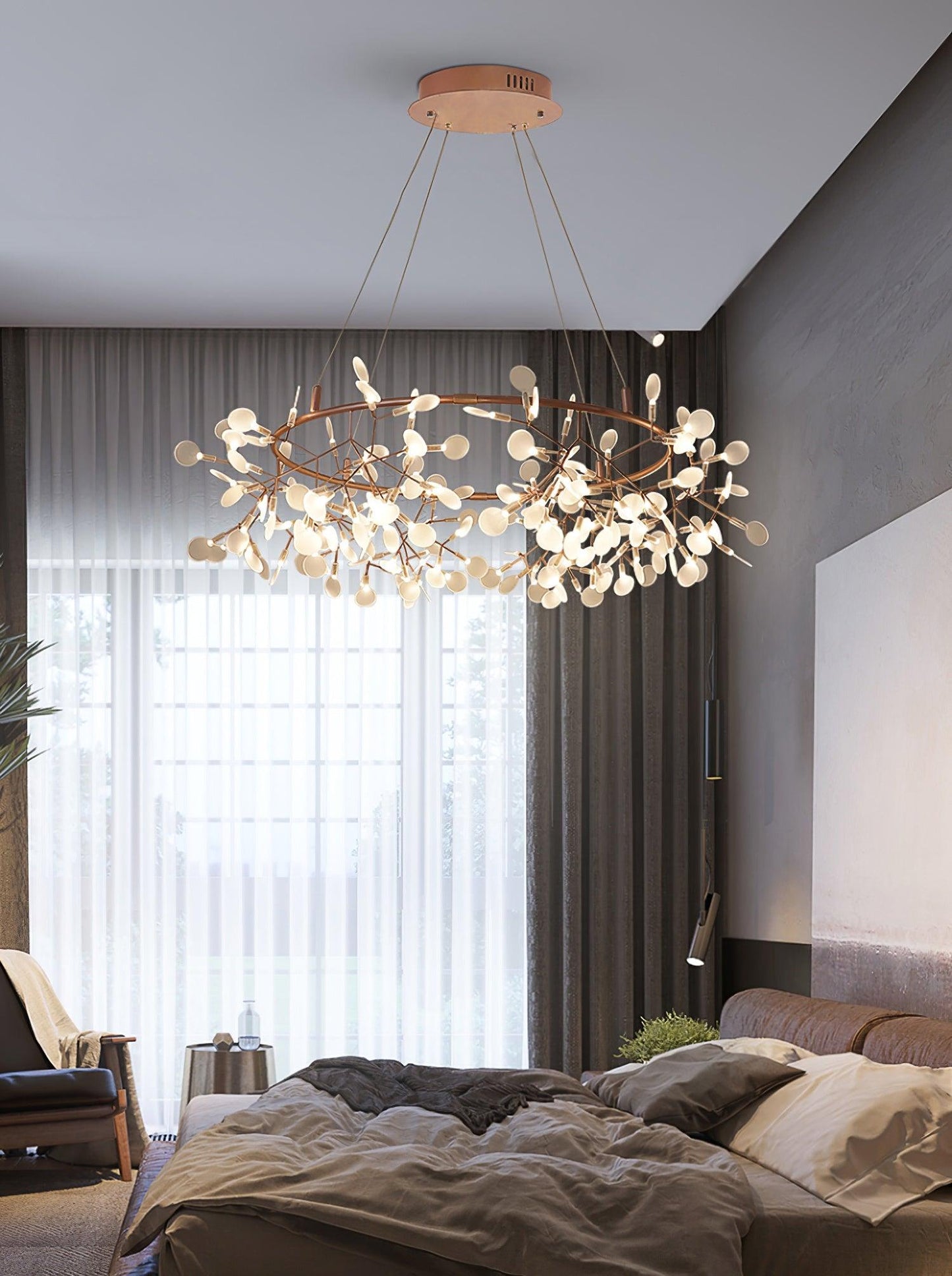 Big O Firefly LED Chandelier - Dimmable, Modern Design, Energy Efficie