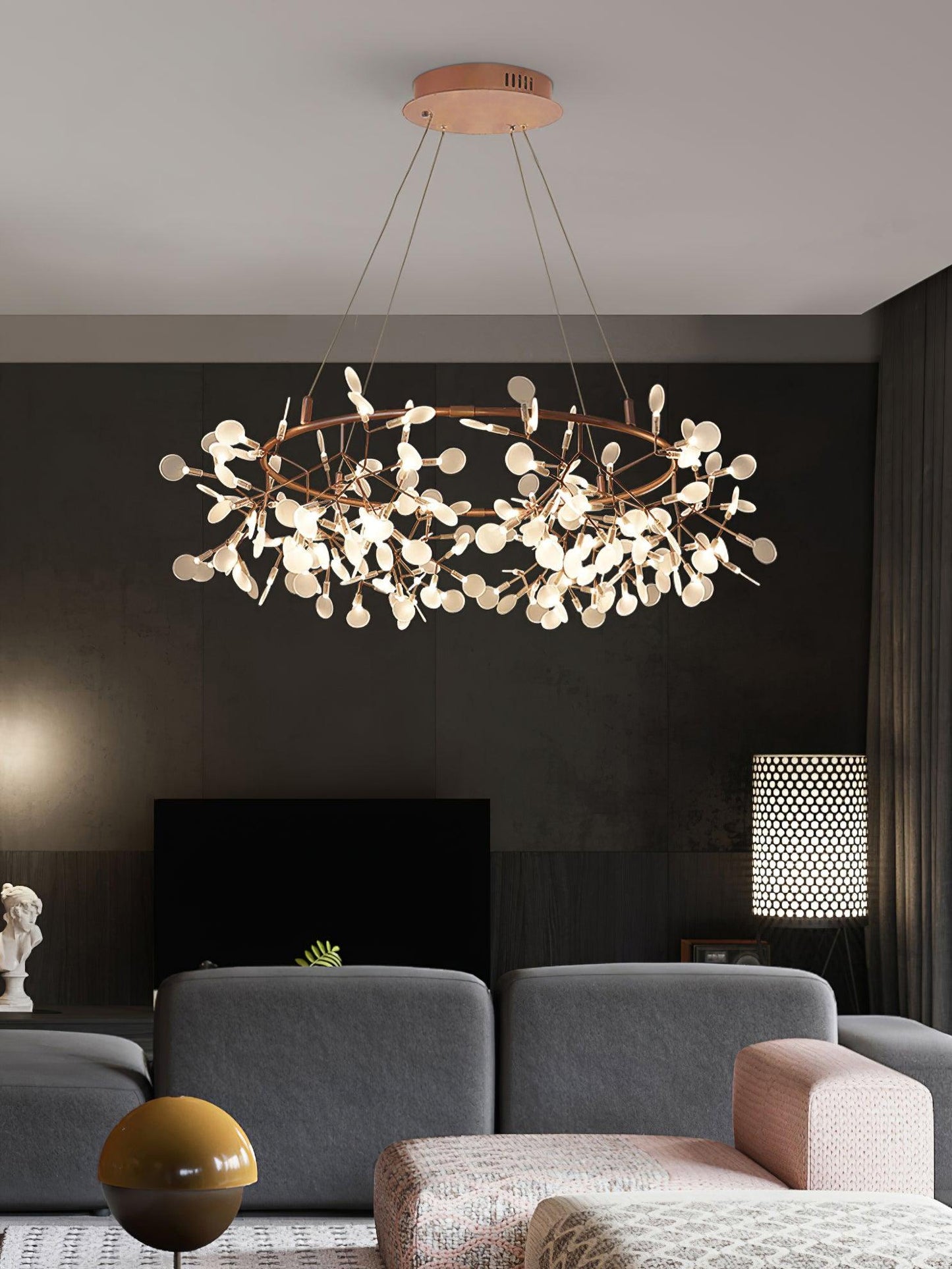 Big O Firefly LED Chandelier - Dimmable, Modern Design, Energy Efficie