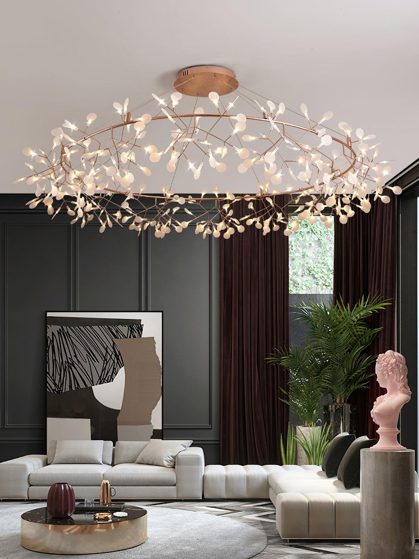 Big O Firefly LED Chandelier - Dimmable, Modern Design, Energy Efficie