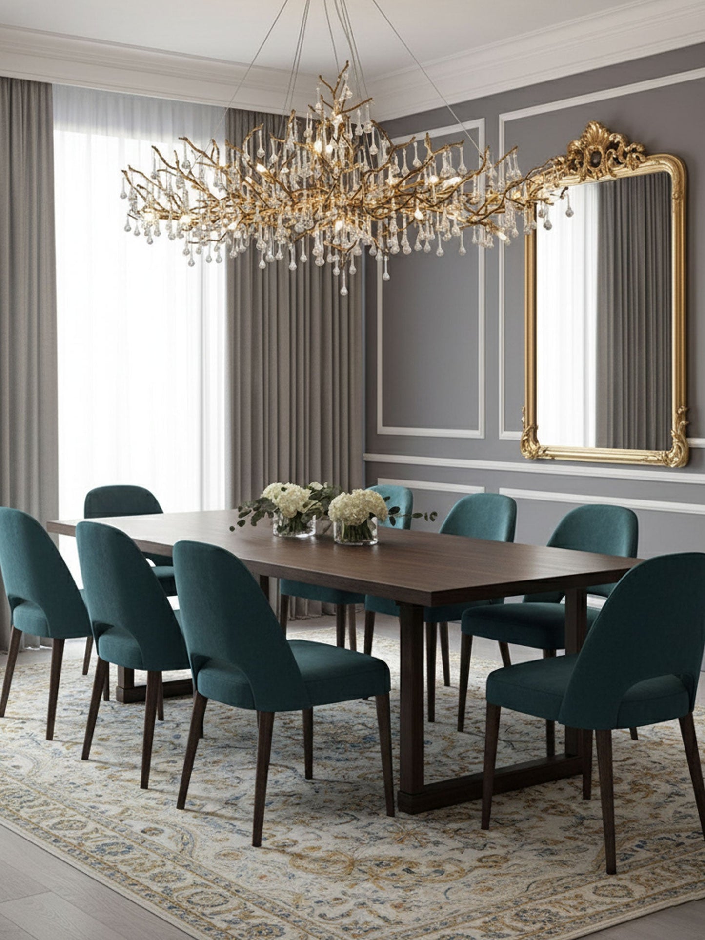 Elegant Bijou Chandelier with Adjustable Height and Crystal Accents