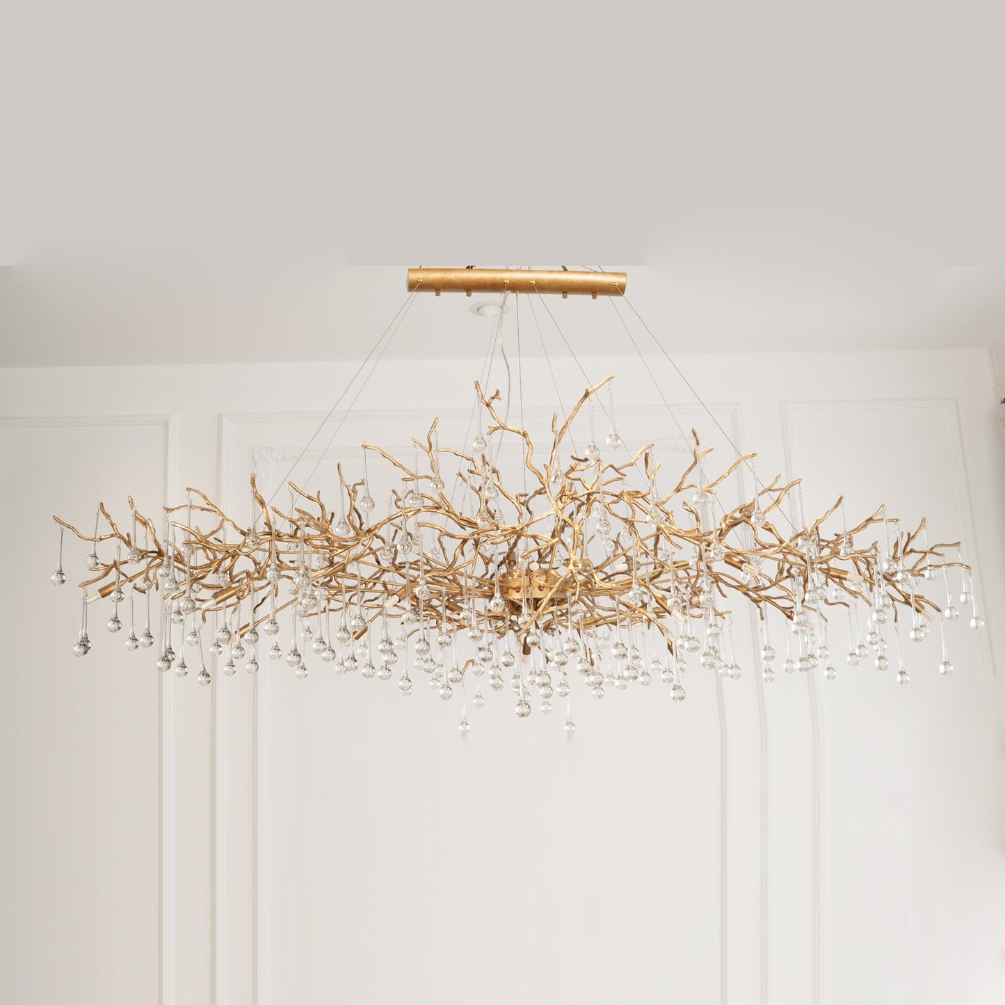 Elegant Bijou Chandelier with Adjustable Height and Crystal Accents