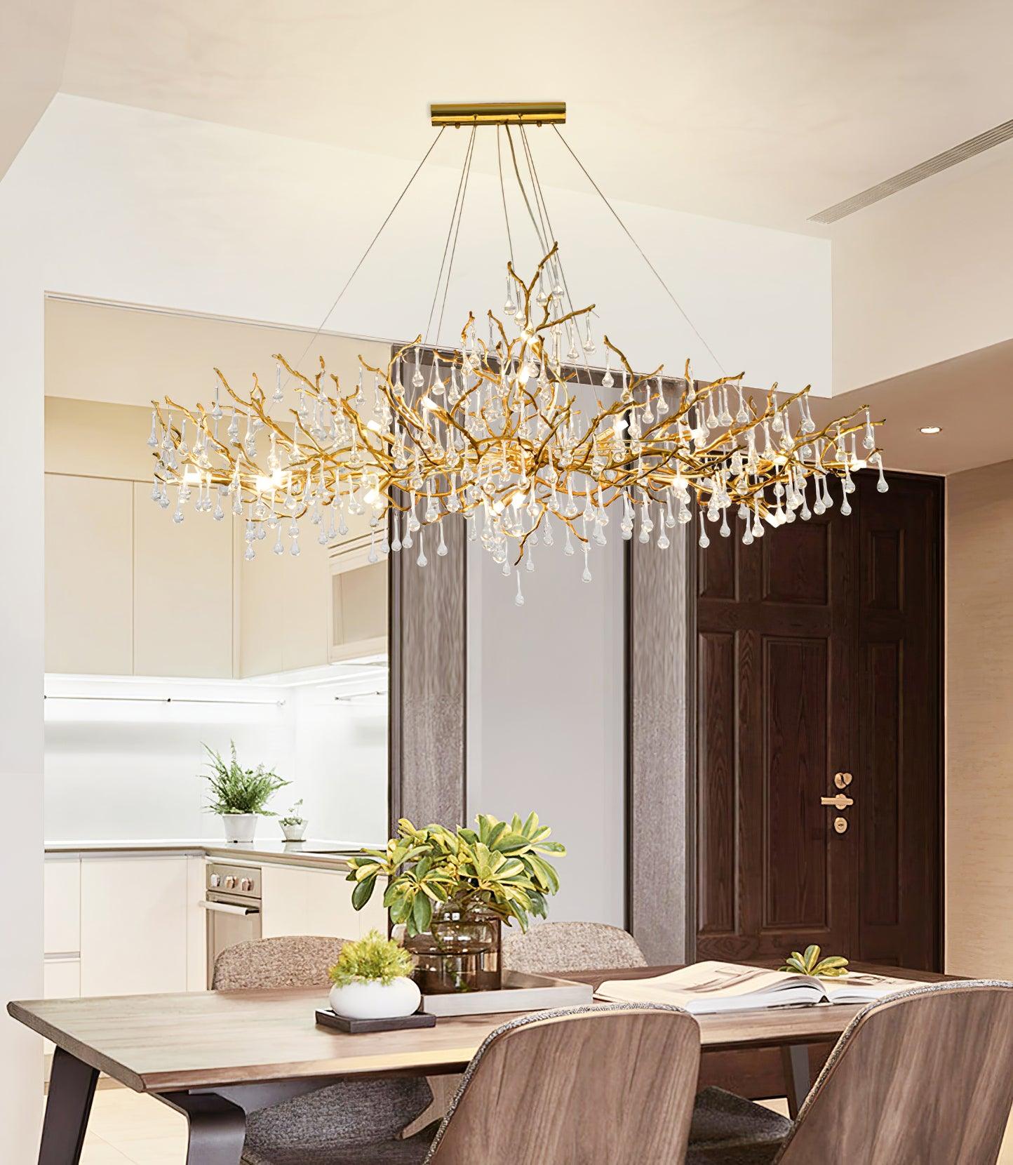 Elegant Bijou Chandelier with Adjustable Height and Crystal Accents