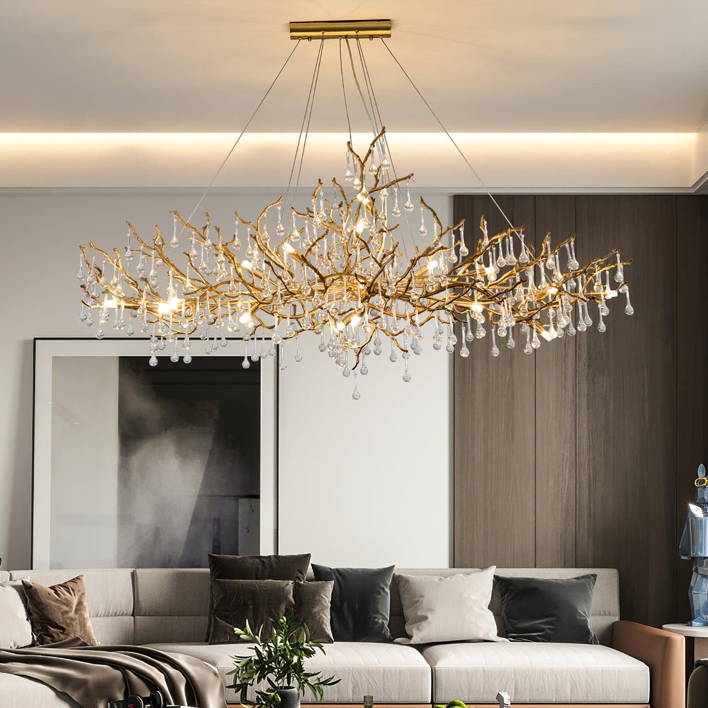 Elegant Bijou Chandelier with Adjustable Height and Crystal Accents