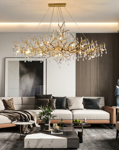 Elegant Bijou Chandelier with Adjustable Height and Crystal Accents