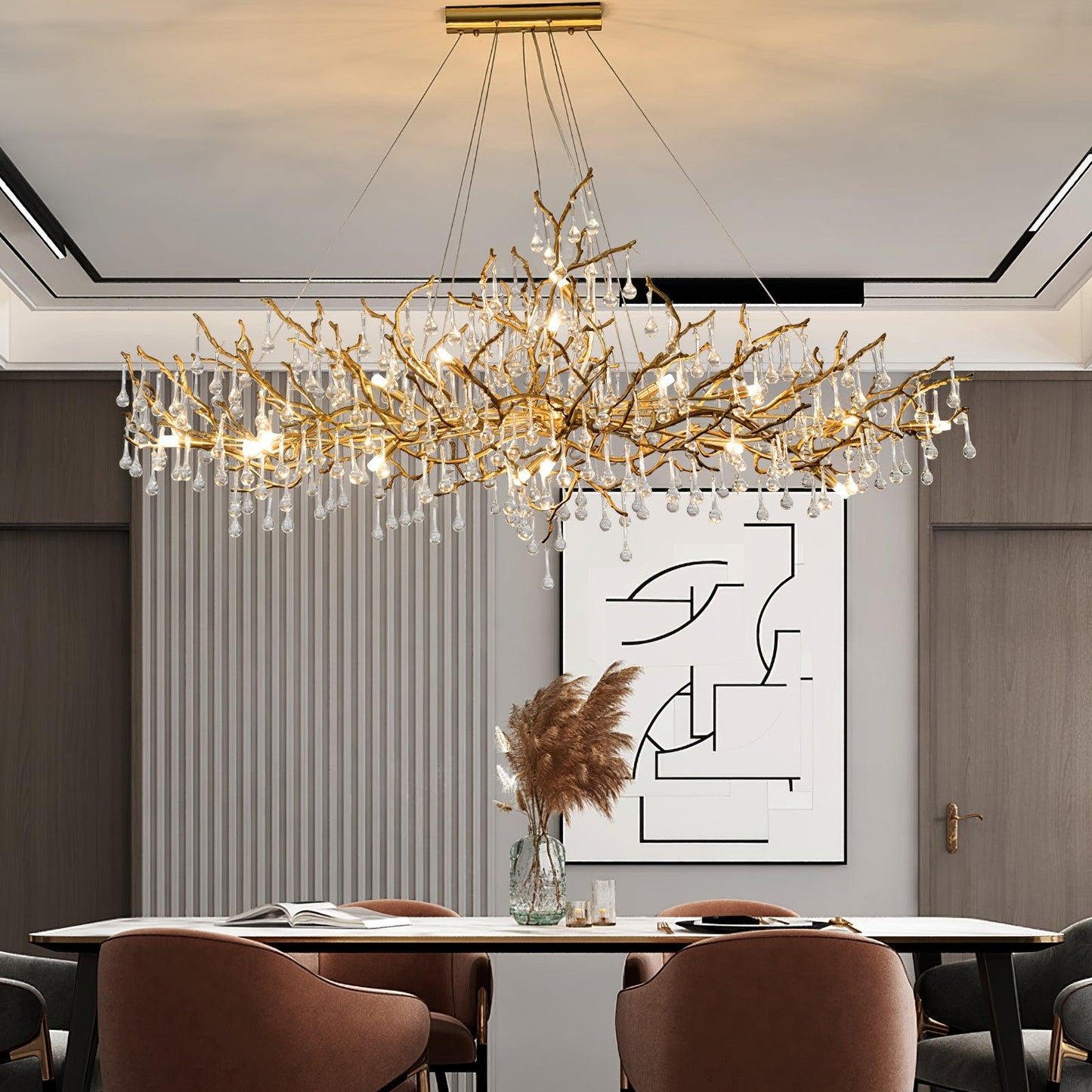 Elegant Bijou Chandelier with Adjustable Height and Crystal Accents