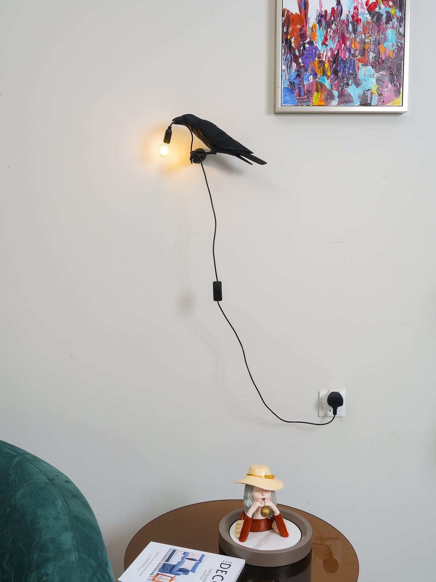 Elegant Bird Wall Light - Energy-Efficient LED, Adjustable Brightness