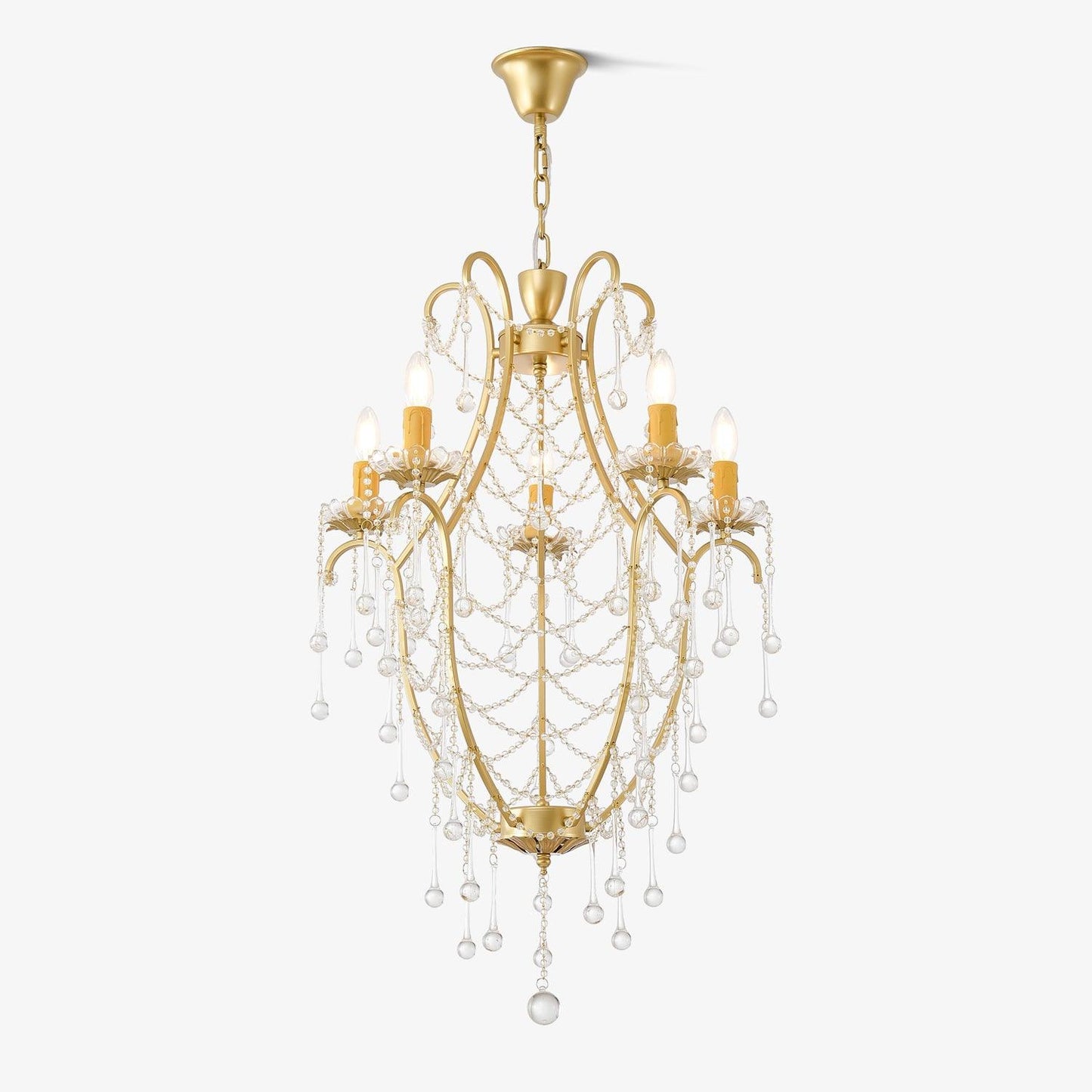 Elegant Birdcage Chandelier with Adjustable Height and LED Compatibili