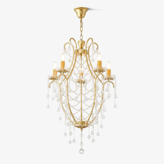 Elegant Birdcage Chandelier with Adjustable Height and LED Compatibili