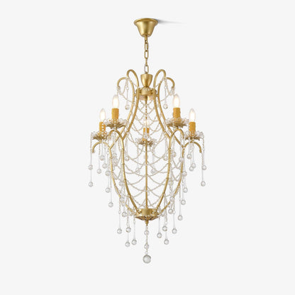 Elegant Birdcage Chandelier with Adjustable Height and LED Compatibili