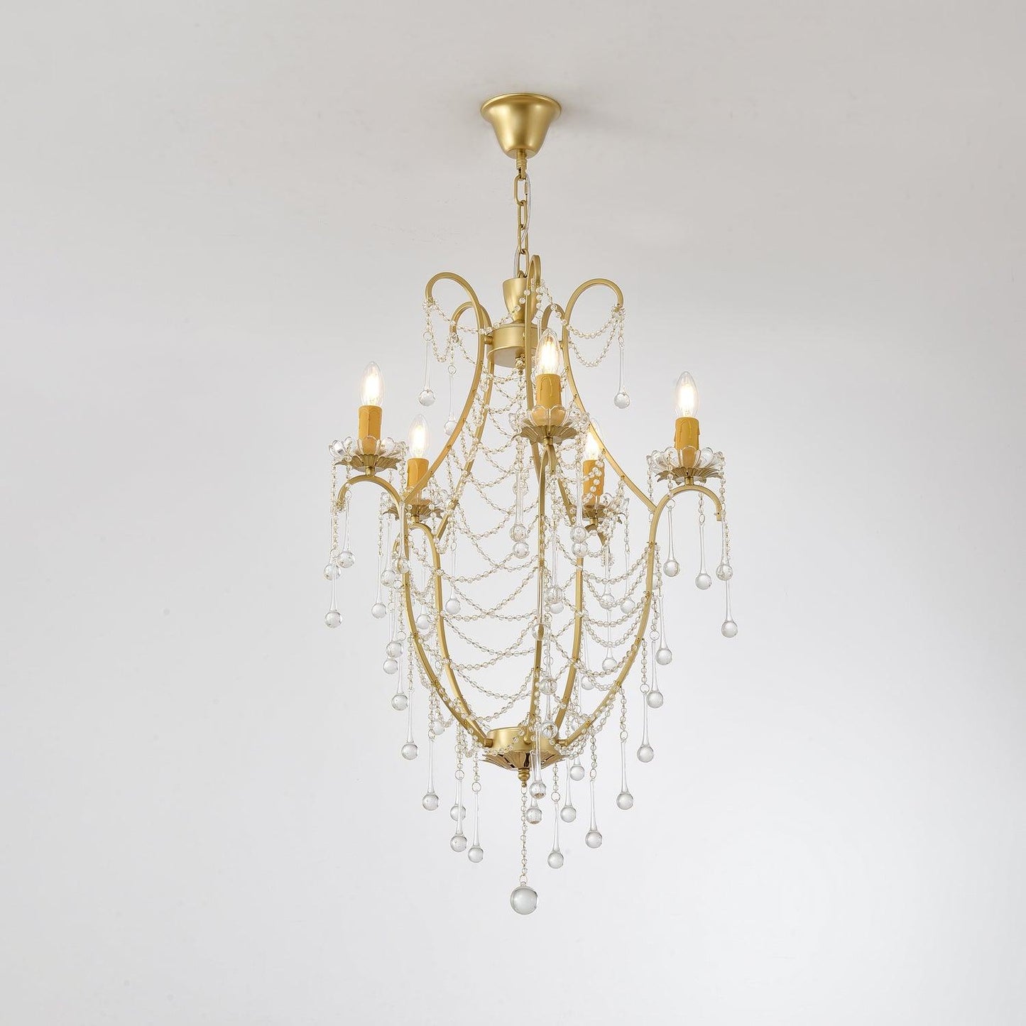 Elegant Birdcage Chandelier with Adjustable Height and LED Compatibili