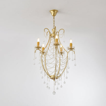 Elegant Birdcage Chandelier with Adjustable Height and LED Compatibili