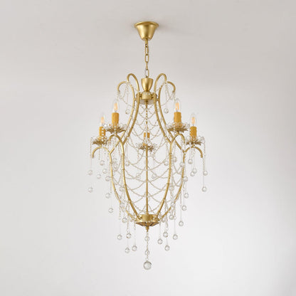 Elegant Birdcage Chandelier with Adjustable Height and LED Compatibili