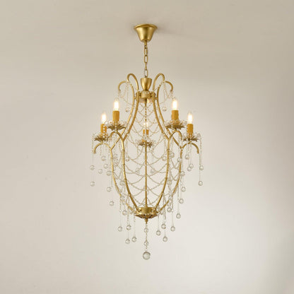 Elegant Birdcage Chandelier with Adjustable Height and LED Compatibili