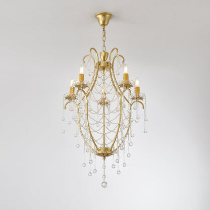 Elegant Birdcage Chandelier with Adjustable Height and LED Compatibili