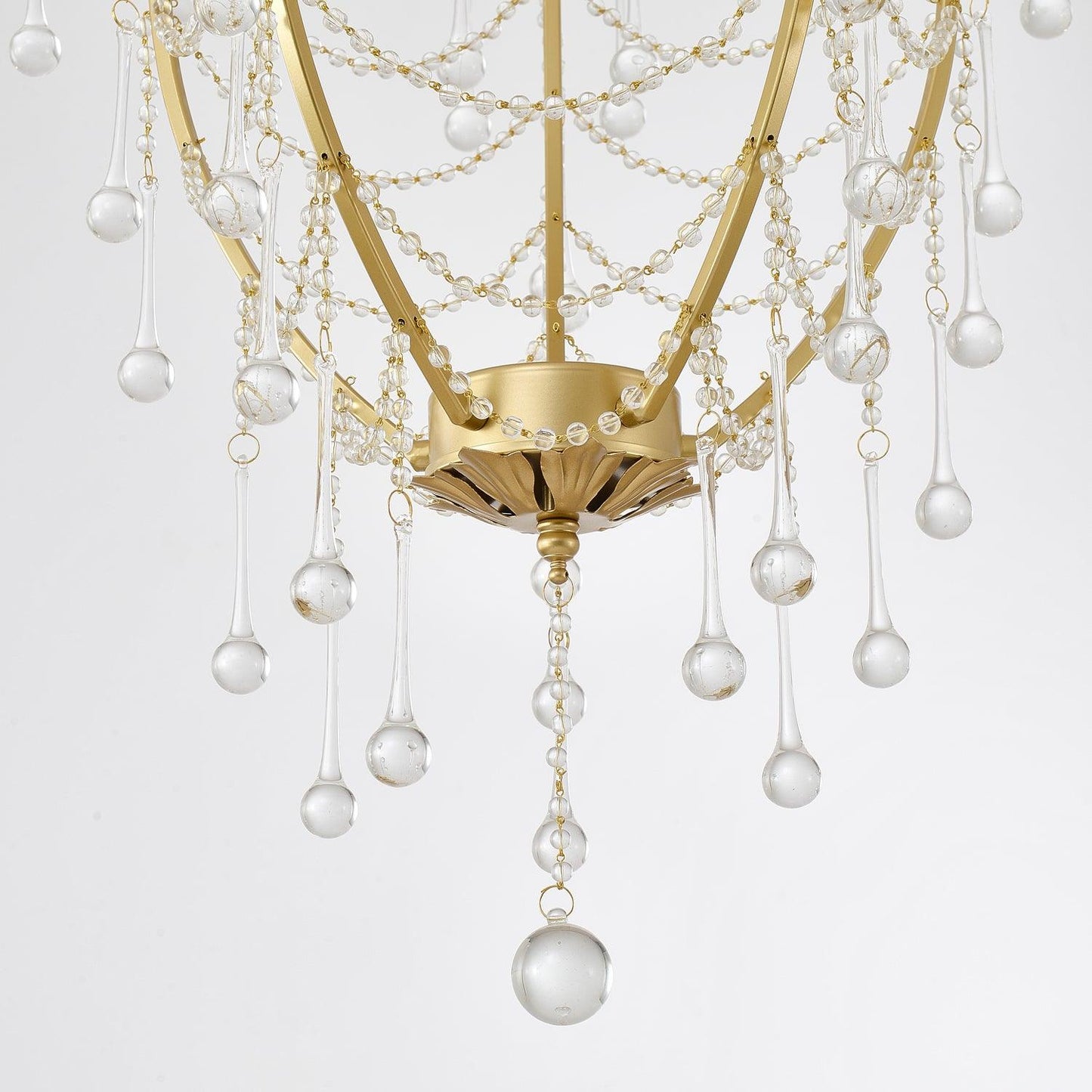 Elegant Birdcage Chandelier with Adjustable Height and LED Compatibili