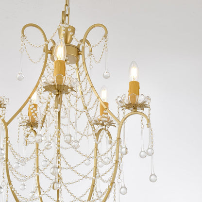Elegant Birdcage Chandelier with Adjustable Height and LED Compatibili
