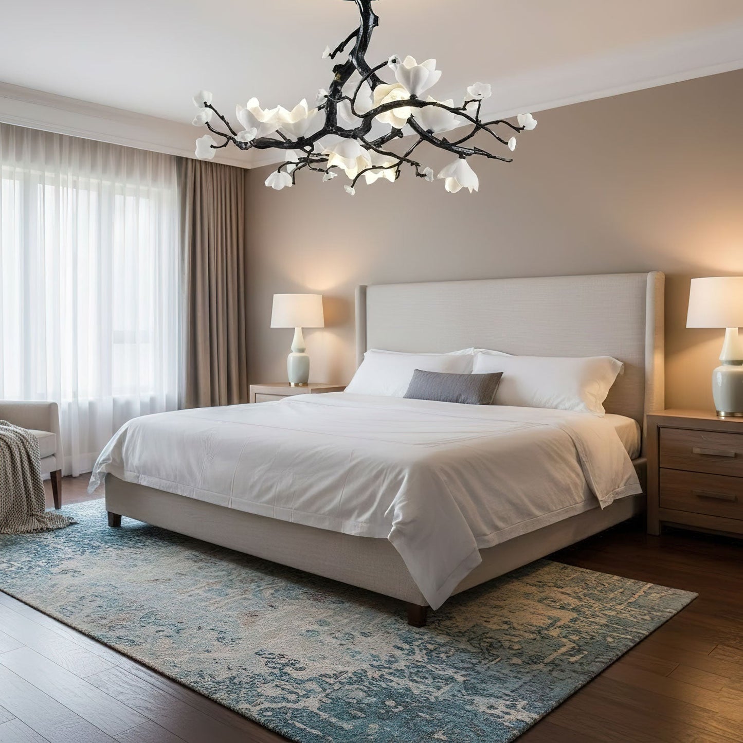 Elegant Black Copper Tree Chandelier with Adjustable Lighting and Uniq