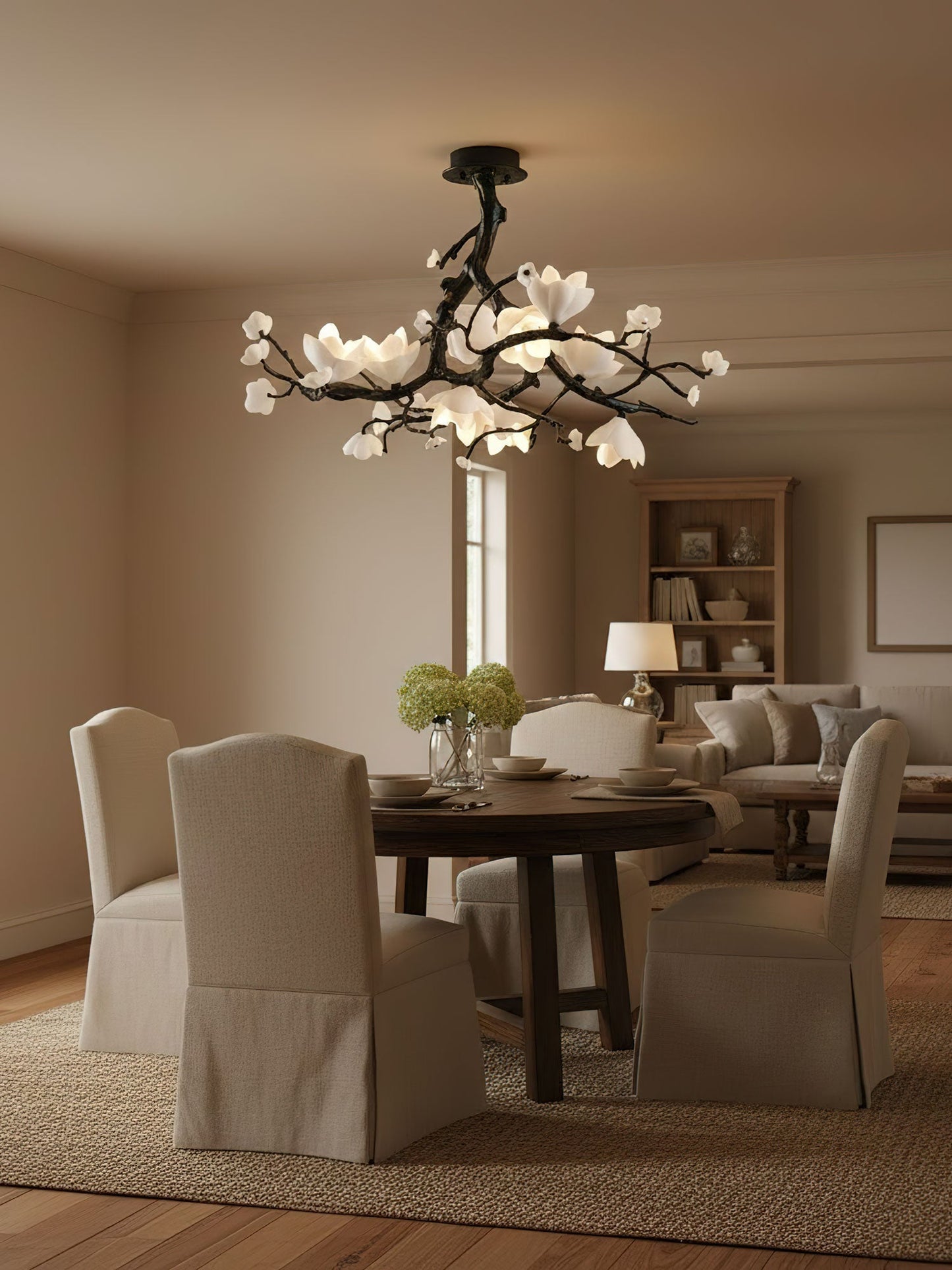 Elegant Black Copper Tree Chandelier with Adjustable Lighting and Uniq