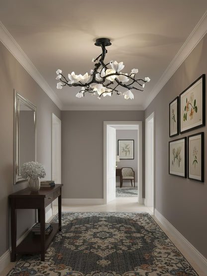 Elegant Black Copper Tree Chandelier with Adjustable Lighting and Uniq
