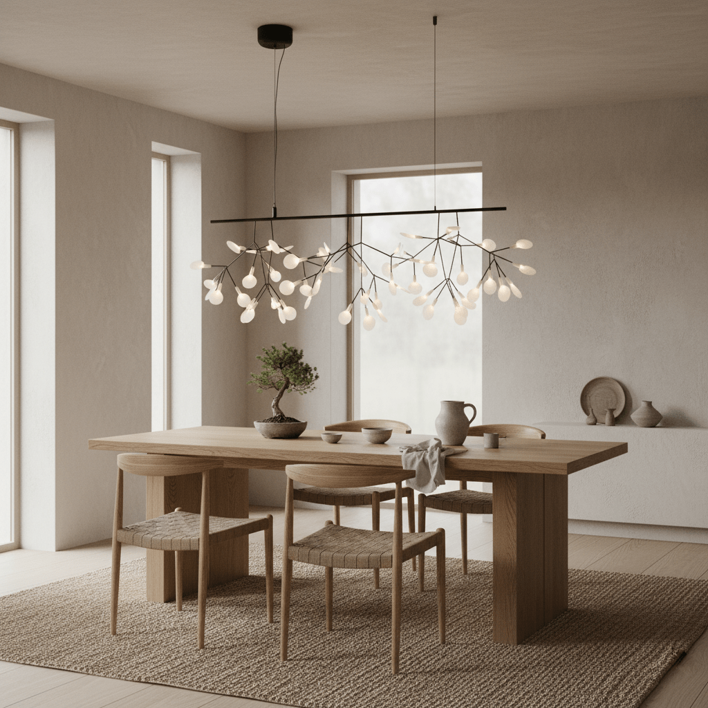 Black Firefly LED Chandelier - Modern Design, Adjustable Brightness